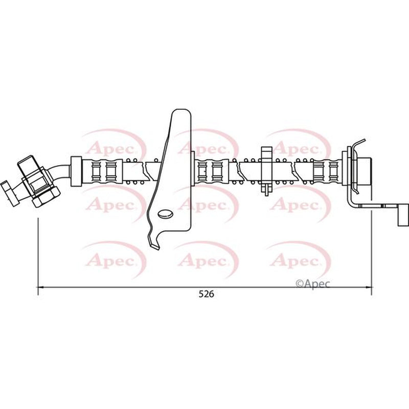 Apec Brake Hydraulic Hose Line Front Right fits Land Rover Discovery 1998-2004