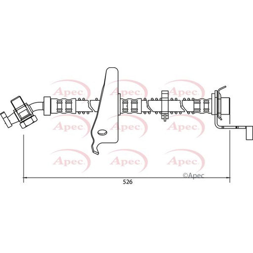Apec Brake Hydraulic Hose Line Front Right fits Land Rover Discovery 1998-2004