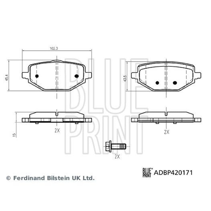 Blue Print Rear Brake Solid Discs & Pads fits Renault Captur II 2020 on