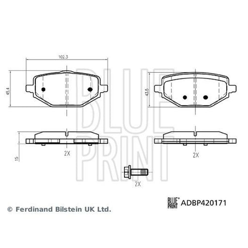 Blue Print Rear Brake Pad Set ADBP420171