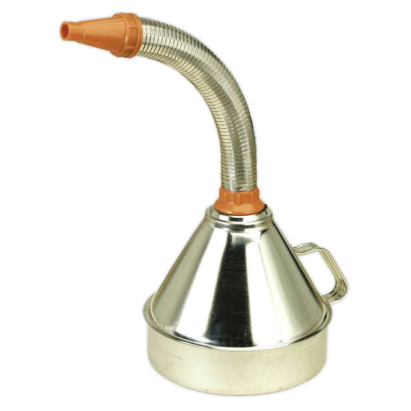 Sealey Funnel Metal with Flexible Spout & Filter200mm FM20F Sealey - Dynamic Drive