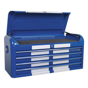 Sealey Retro Style Extra-Wide Topchest & Rollcab Combination 10 Drawer Blue/Whit Sealey - Dynamic Drive