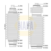 NAPA Steering Bellow Kit Front fits Alfa Romeo 164 1987-1998 2.0