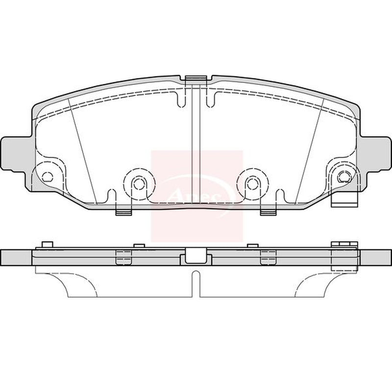 Apec Rear Brake Pad Set fits Jeep Wrangler IV 2017 on 2.0 2.2