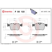 Brembo 4 x Rear Brake Pad Set fits Mercedes-Benz C-Class 2013-2023