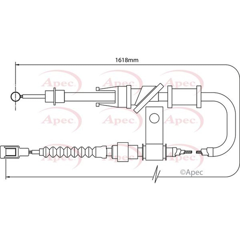 Apec Handbrake Cable Left Rear fits Volvo S40 I 1995-2004 1.6 1.8 1.9 2.0