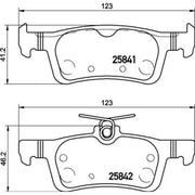 Brembo 4 x Rear Brake Pad Set fits Ford Fiesta VII 2017-2021 1.0 1.1 1.5