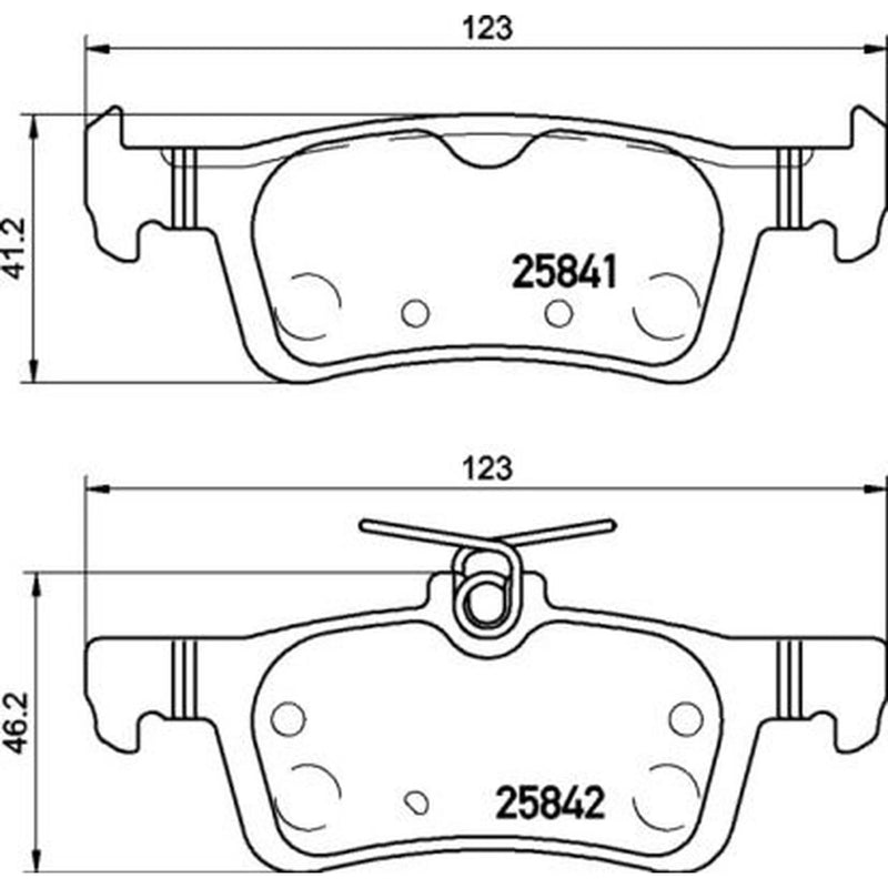 Brembo 4 x Rear Brake Pad Set fits Ford Fiesta VII 2017-2021 1.0 1.1 1.5