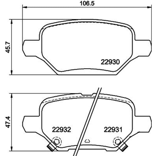 DON Rear Brake Pad Set fits Chevrolet Trax 2012 on 1.4
