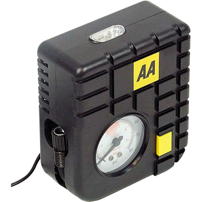 AA 12V Car Tyre Air Compressor Inflator LED Pump Pressure Gauge Cigarette Socket AA - Dynamic Drive