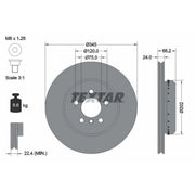 Textar 2 x Two-Piece Rear Brake Disc Brake Discs 92265625-x2