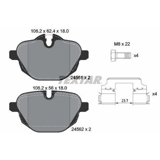 Textar Rear Brake Pad Set 2456101
