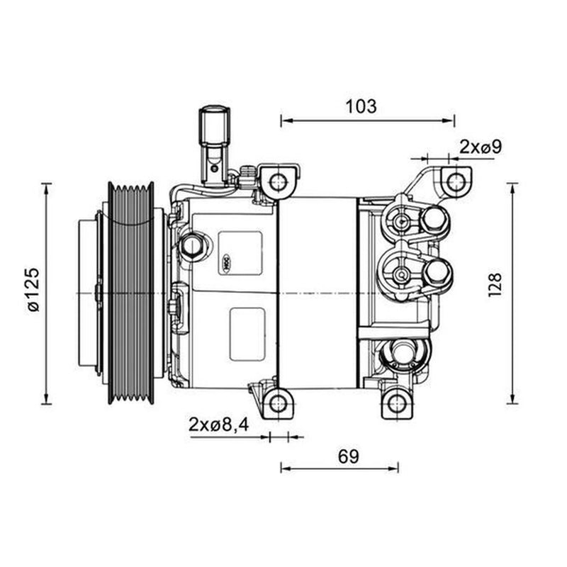 Mahle Air Conditioning Compressor fits Hyundai I20 I 2008-2015 1.4