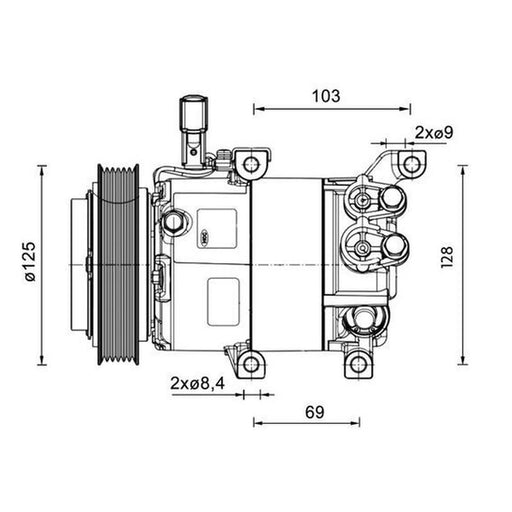 Mahle Air Conditioning Compressor fits Hyundai I20 I 2008-2015 1.4