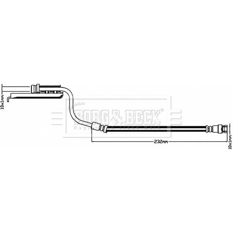 Borg & Beck Brake Hydraulic Hose Line inner BBH8516