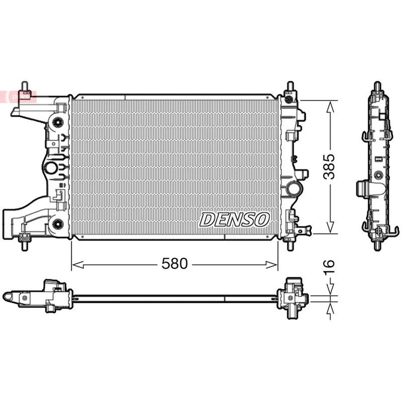 Denso Engine Radiator fits Opel Astra J 2009-2018 1.4 1.6
