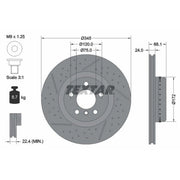 Textar 2 x Two-Piece Rear Brake Disc Brake Discs 92265225-x2