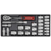 Sealey Tool Tray with Socket Set 26pc 1/2"Sq Drive TBT35 Sealey - Dynamic Drive