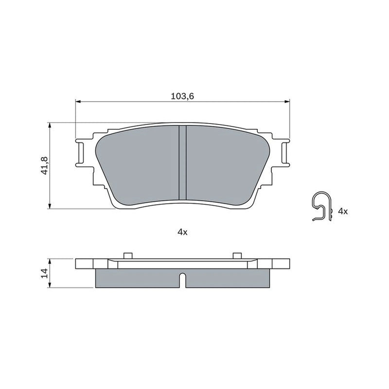 Bosch Front & Rear Pads fits Mitsubishi Outlander III 2012-2022 2.0