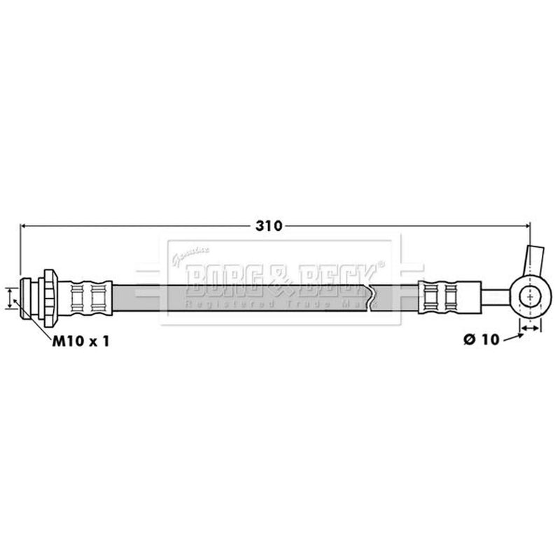 Borg & Beck Brake Hydraulic Hose Line outer BBH7509