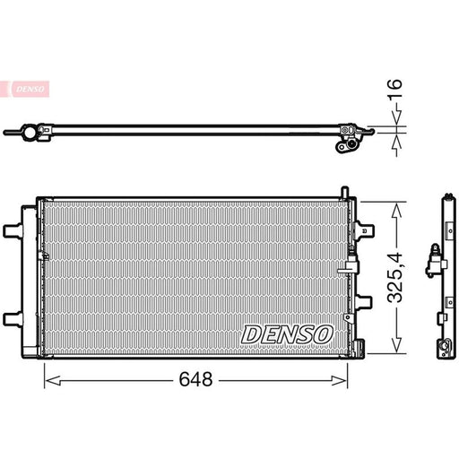 Denso Air Conditioning Condenser fits Audi A6 C7 2011-2015 2.0