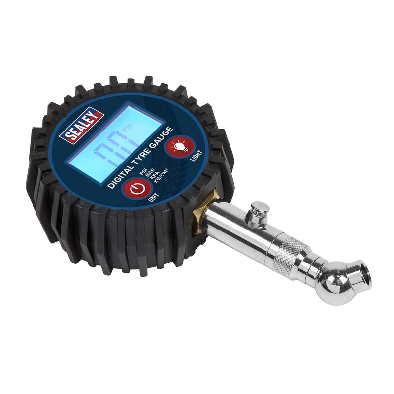 Sealey Digital Tyre Pressure Gauge with Swivel Head & Quick Release TST001 Sealey - Dynamic Drive