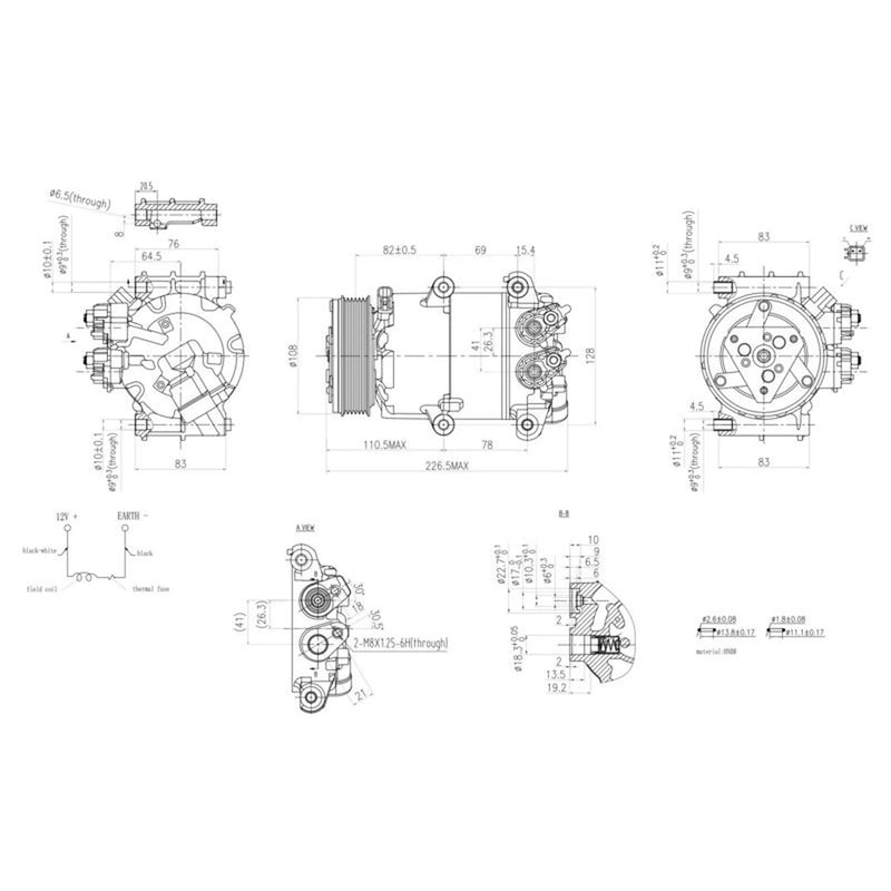Hella Air Conditioning Compressor fits Ford B-Max 2012-2017 1.4 1.5 1.6