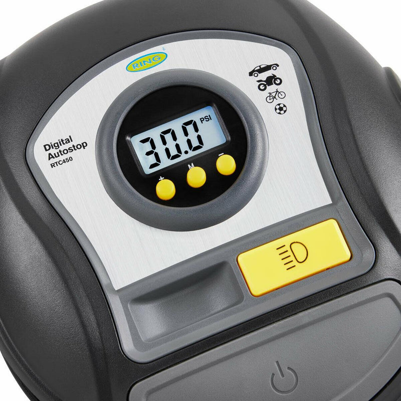 RTC450 Ring Digital Tyre Inflator Air Compressor Wheel Car Pump 12v Auto Stop Ring Automotive  - Dynamic Drive