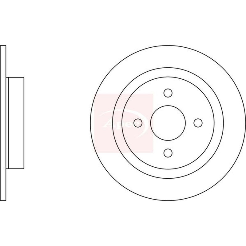 Apec 2 x Solid Brake Discs fits Ford Focus I 2002-2004