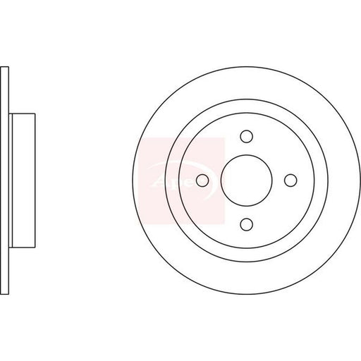 Apec 2 x Solid Brake Discs fits Ford Focus I 2002-2004