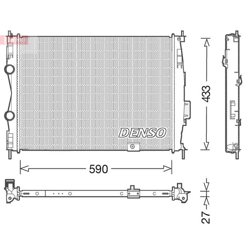 Denso Engine Radiator fits Nissan Qashqai I 2007-2013 1.6 2.0