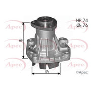 Apec Engine Cooling Water Pump fits Alfa Romeo 155 1993-1997 2.5