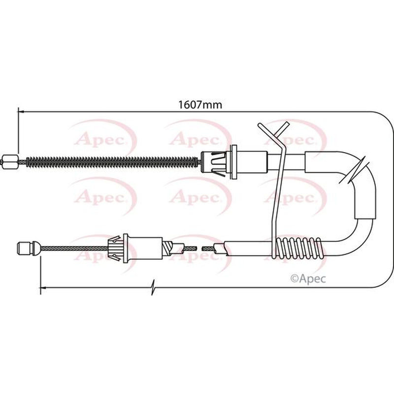 Apec Handbrake Cable Left Rear fits Ford Transit Platform 2000-2006 2.3 2.4