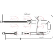 Apec Handbrake Cable Left Rear CAB1178