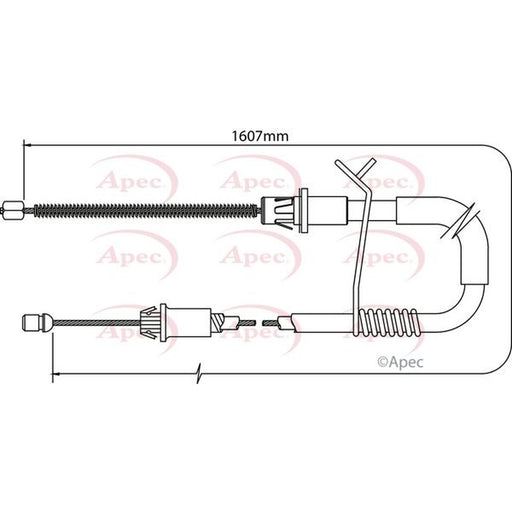 Apec Handbrake Cable Left Rear fits Ford Transit Platform 2000-2006 2.3 2.4