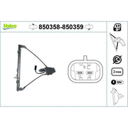 Valeo Electric Window Regulator Lifter Left Front 850358