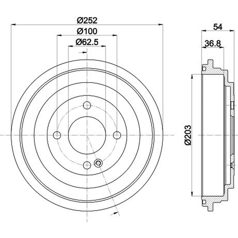 Mintex Brake Drum Assembly Rear fits Hyundai Accent IV 2010-2018 1.4 1.6