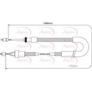 Apec Handbrake Cable Right Rear fits Citroën Berlingo / Berlingo First 1996-2011