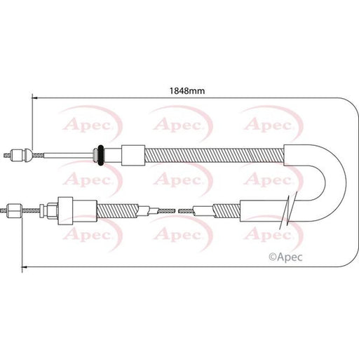 Apec Handbrake Cable Right Rear fits Citroën Berlingo / Berlingo First 1996-2011