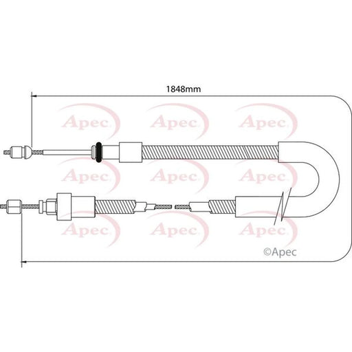 Apec Handbrake Cable Right Rear CAB1033
