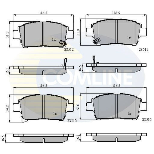 Comline Front Brake Discs & Pads fits Toyota Prius Liftback 2003-2009 1.5