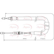 Apec Handbrake Cable Left Rear fits Renault Clio III 2006-2012 2.0