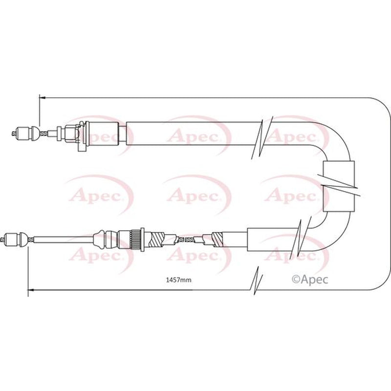Apec Handbrake Cable Left Rear fits Renault Clio III 2006-2012 2.0
