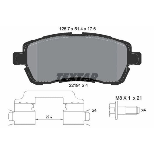 Textar Front Brake Pad Set 2219103