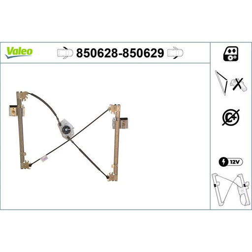 Valeo Electric Window Regulator Lifter Right Front 850629