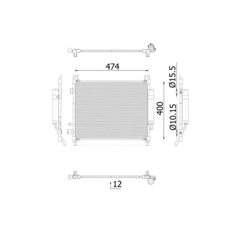 Mahle Air Conditioning Condenser fits Nissan Note 2012-2016 1.2