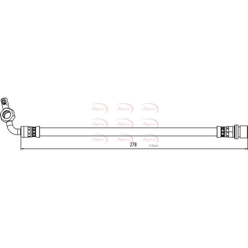 Apec Brake Hydraulic Hose Line Rear Left fits Toyota Rav 4 2000-2005 1.8 2.0