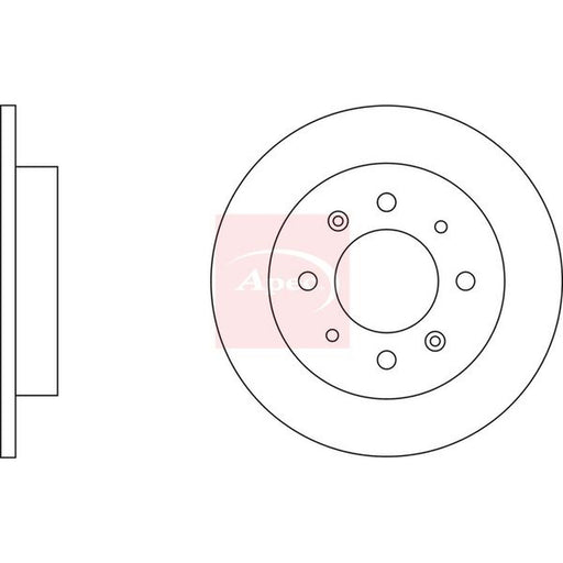 Apec 2 x Solid Brake Discs fits Kia Cerato I 2004-2009 1.5 1.6 2.0
