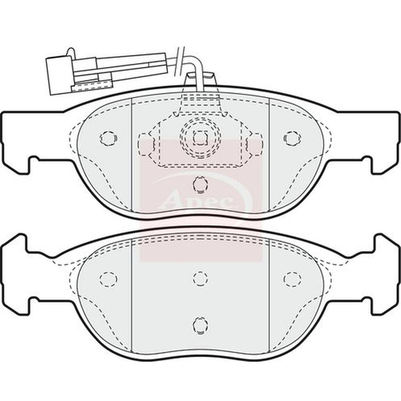 Apec Front Brake Pad Set fits Fiat Brava 1998-2002 1.2