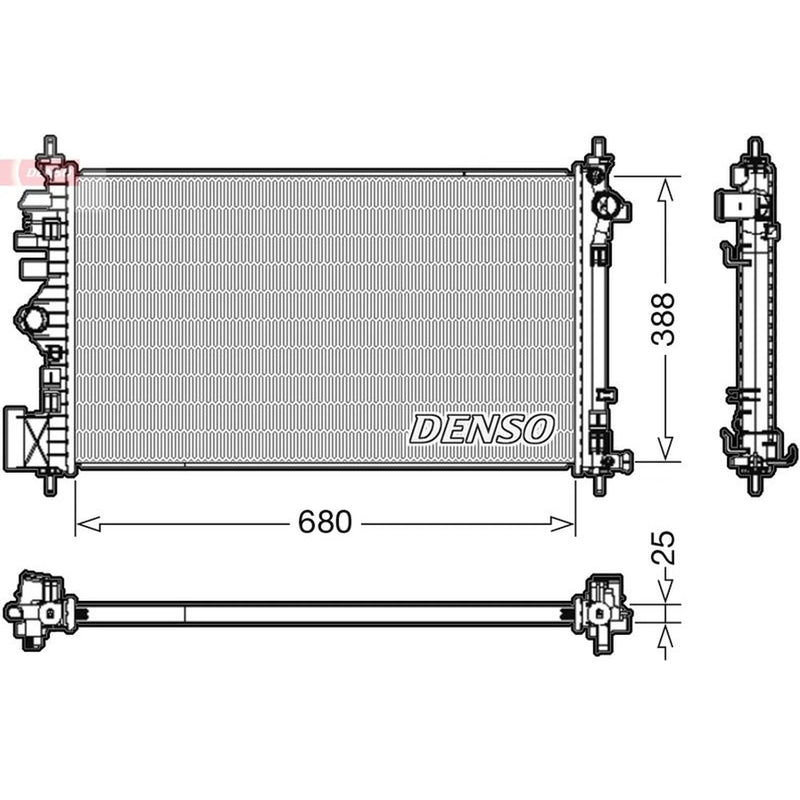 Denso Engine Radiator fits Opel Insignia A 2008-2017 2.0 2.8